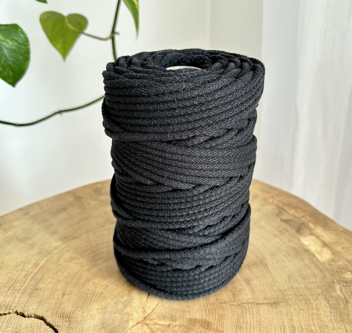 Sznurek do szycia na maszynie czarny 100 metrow motek do szycia koszy torebek sztywny sznurek wytrzymały 6 mm