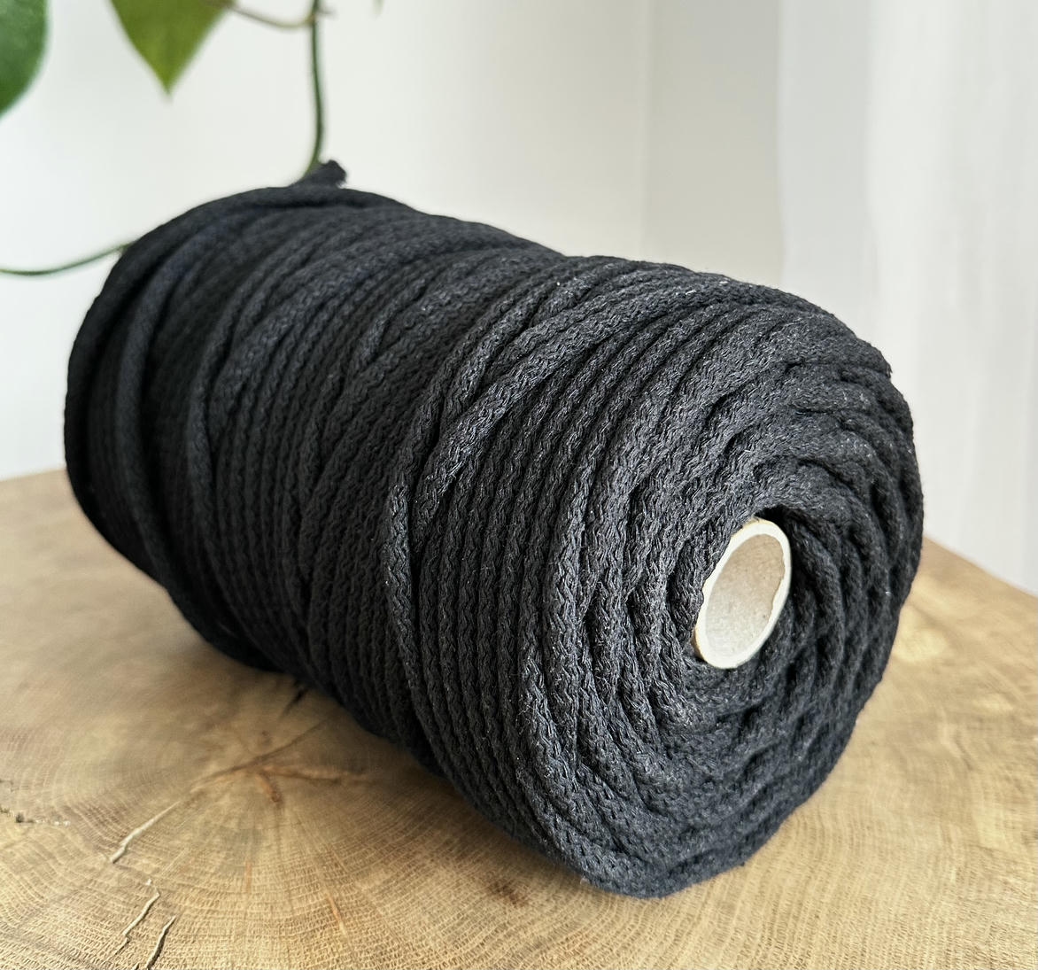 Sznurek do szycia na maszynie czarny 100 metrow motek do szycia koszy torebek sztywny sznurek wytrzymały 6 mm