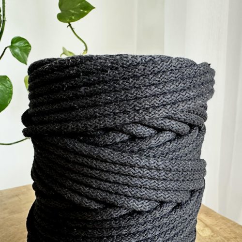 Sznurek do szycia na maszynie czarny 100 metrow motek do szycia koszy torebek sztywny sznurek wytrzymały 6 mm