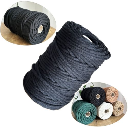 Sznurek do szycia na maszynie czarny 100 metrow motek do szycia koszy torebek sztywny sznurek wytrzymały 6 mm