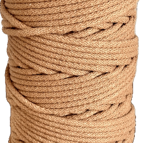 Sznurek do szycia na maszynie karmelowy 6 mm 100 metrów beżowy brąz cynamon