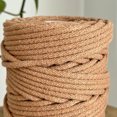 Sznurek do szycia na maszynie karmelowy 6 mm 100 metrów beżowy brąz cynamon