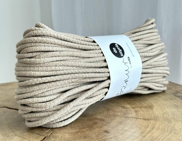 Sznurek do szycia na maszynie cappuccino beż p14 sztywny sznurek do szycia toreb podkładek koszyczków dywanów, polski producent mila druciarnia, sewing rope