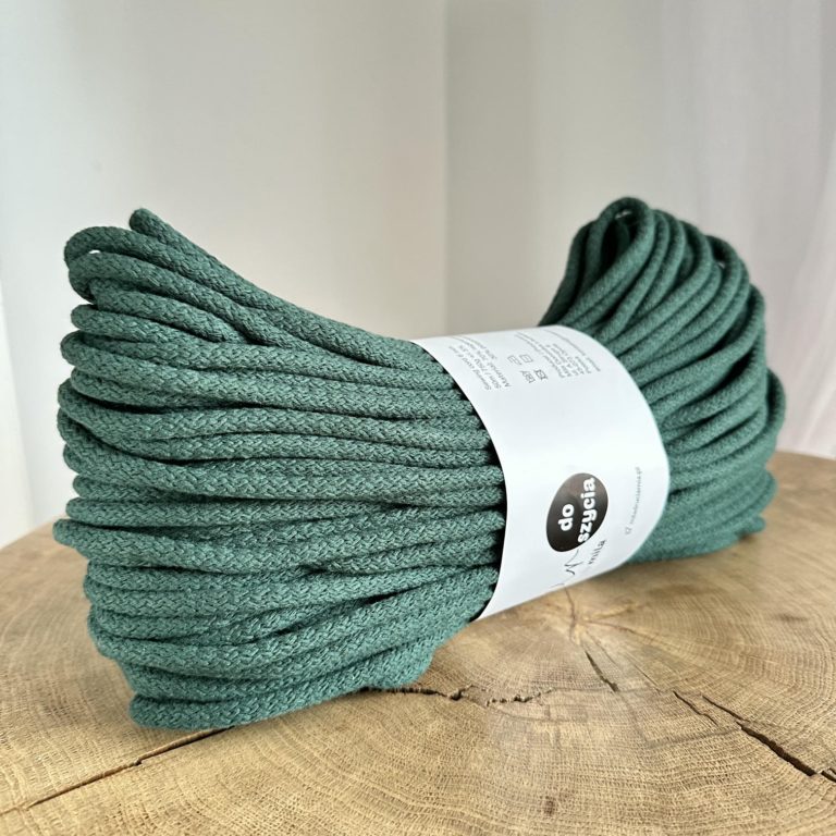 Sznurek do szycia na maszynie zielony butelkowa zielen 50 metrów 6 mm sztywny sznurek zielony do szycia zygzakiem mila druciarnia