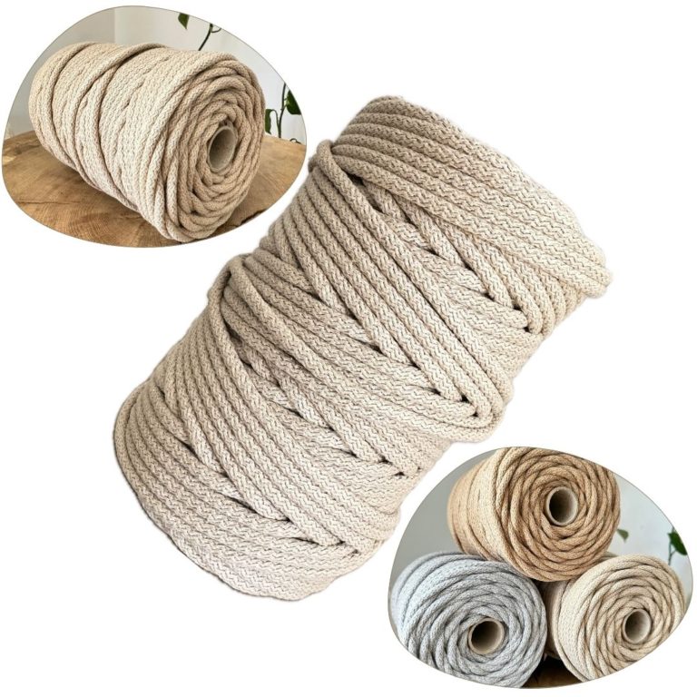 Sznurek do szycia na maszynie do szycia toreb dywanów osłonek jasny beż 100 m 6 mm z rdzeniem