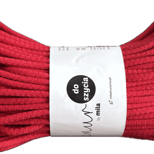 Sznurek do szycia na maszynie czerwony torebek koszy podkładek sztywny sznur do szycia 6 mm 50 metrów małe motki mila druciarnia