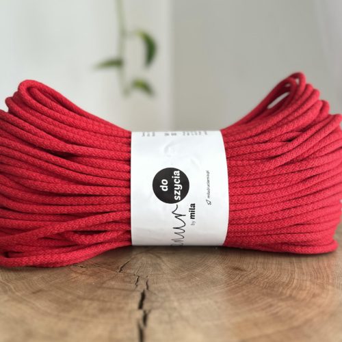 Sznurek do szycia na maszynie czerwony torebek koszy podkładek sztywny sznur do szycia 6 mm 50 metrów małe motki mila druciarnia