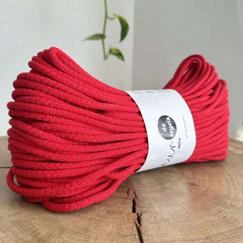 Sznurek do szycia na maszynie czerwony torebek koszy podkładek sztywny sznur do szycia 6 mm 50 metrów małe motki mila druciarnia