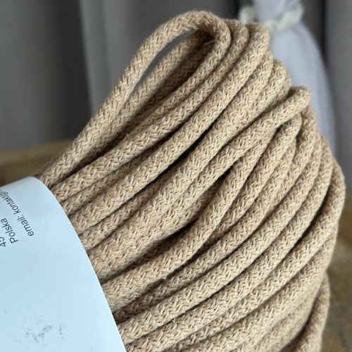 Sznurek do szycia na maszynie beż toffi mila druciarnia sznurek sztywny do szycia toreb koszy podkładek 50 metrów 6 mm