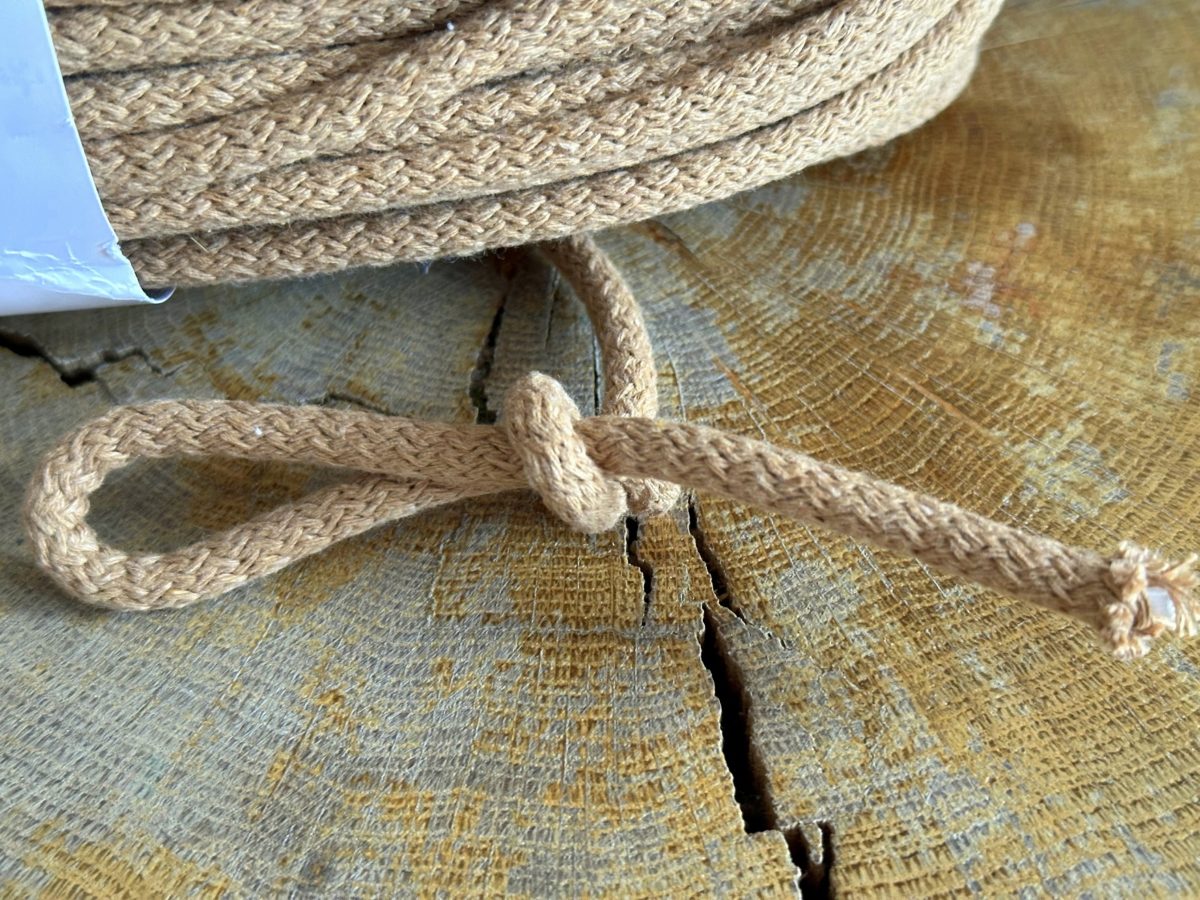 Sznurek do szycia na maszynie beż toffi mila druciarnia sznurek sztywny do szycia toreb koszy podkładek 50 metrów 6 mm