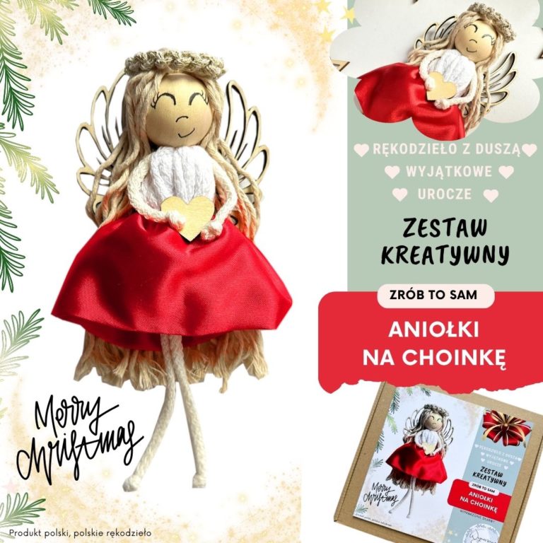 okładka allegro zestaw kreatywny aniołki czerwone na choinkę Zestaw kreatywny aniołki na choinkę świąteczny zestaw zrób to sam aniołki na choinkę ręcznie robione aniołki na boże narodzenie w czerwonych spódniczkach. Ręcznie robione ozdoby na choinkę jak zrobić aniołki makrama Zestaw kreatywny aniołki na choinkę świąteczny zestaw zrób to sam aniołki na choinkę ręcznie robione aniołki na boże narodzenie w czerwonych spódniczkach. Ręcznie robione ozdoby na choinkę jak zrobić aniołki makrama aniołek na choinke szablon