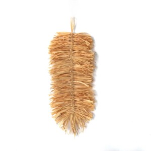 Liść z rafii trawy morskiej boho, dekoracje boho plecione do salonu, liście makramowe słomiane