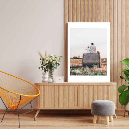 Mockup frame in living room interior,Scandinavian style living room interior.
