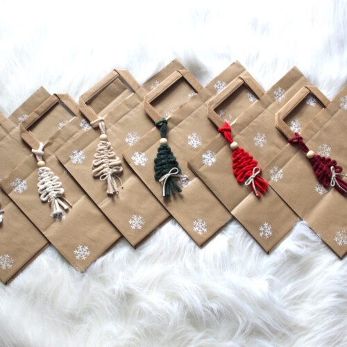 Zestaw torebek świątecznych eko papierowych zero waste na mikołaja na prezenty torba prezentowa eko papierowa handmade zero waste