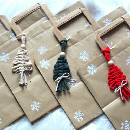Zestaw torebek świątecznych eko papierowych zero waste na mikołaja na prezenty torba prezentowa eko papierowa handmade zero waste